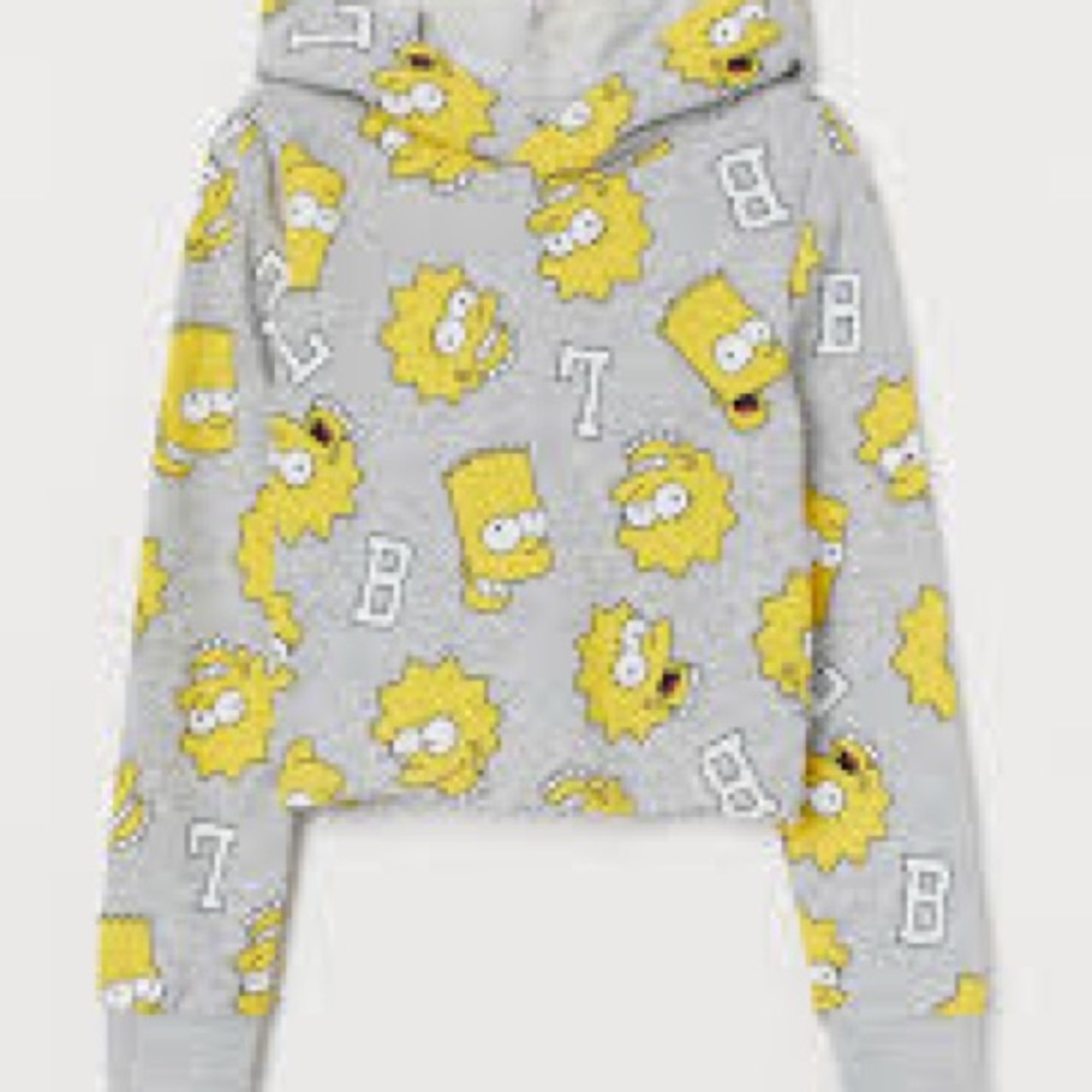 Simpson's Lisa and Bart cropped Hoodie H&M